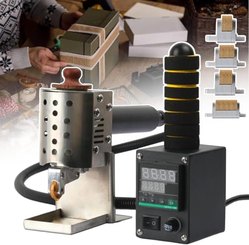 Commercial Portable Hot Melt Glue Dispenser,50-220°C Heating,4 Roller Sizes,Optional Barrels,for Crafts and Professional Use (50ml)