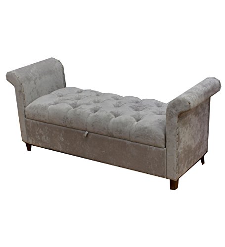 DRW Descalzadora con arcón para Guardar Cosas 137x60x46.5 cm (Gris Terciopelo)