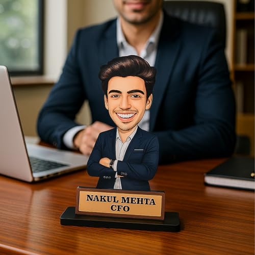 Image of Personalized IT Professional Caricature Gift Workaholic Desk Avatar Birthday Gift for Husband Boyfriend Friend Office Colleague Corporate Gift for Men (Corporate Man, 10 Inches)