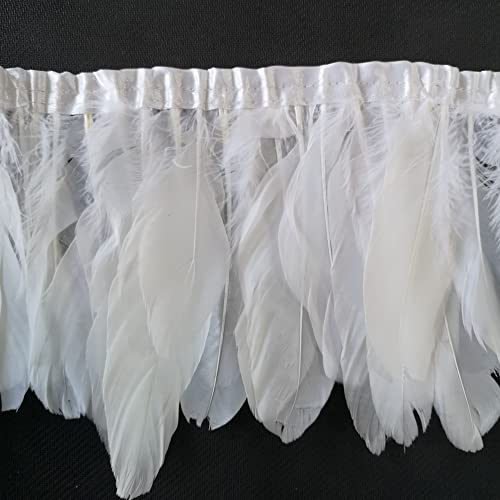 Sowder Duck Goose Feather Trim Fringe 2 Yards (White) #TOP2