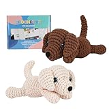 Ruispeed Morejmtt Häkelset für Anfänger – weiches Garn, Nadel & Videoanleitung – Golden Retriever DIY-Geschenk für Kinder & Erwachsene