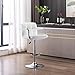Vogue Furniture Direct Modern PU Leather Square Bar Stool, Adjustable Swivel Barstool with Back and Arms, Airlift Counter Height Chair for Kitchen Dining Pub Cafe, 1 Chair (Pearl White)