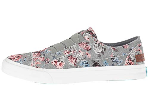 Blowfish Women's Marley Drizzle Grey Love Letter Ankle-High Canvas Fashion Sneaker - 7M