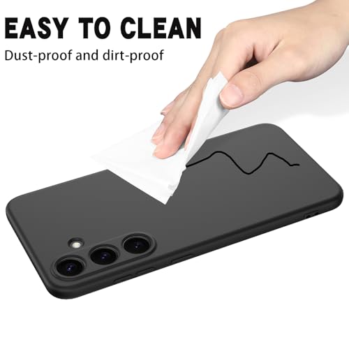 Image of Back Cover for Samsung Galaxy S25 FE 5G | Full Camera Protection | Premium Liquid Silicon Case | Flexible Bumper Case for Samsung Galaxy S25 FE 5G (Black)