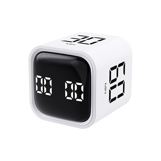 Temporizador de cubo con sensor de gravedad, temporizador de ejercicio, modos de vibración y silencio, temporizador personalizado de 5/10/30/60 minutos para trabajo, estudio, cocina (blanco)