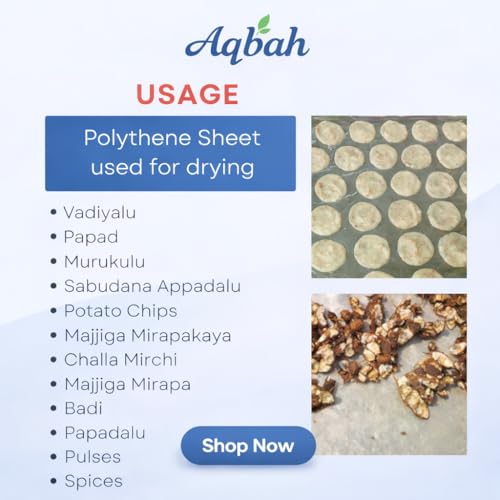Image of Aqbah Pack of 2 (54 X 78 inch) Transparent Polythene Sheet Heavy Duty for Drying Papad, Pickle & Snacks | Waterproof, Washable & Reusable Plastic Sheet for Kitchen & Multipurpose Use