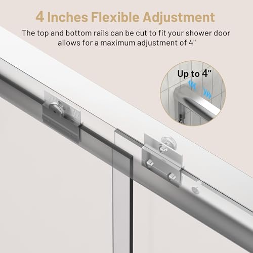 Image of Findepot 44-48 inch W x 70 inch H Sliding Shower Door, 6 Anti-Collision Buffers