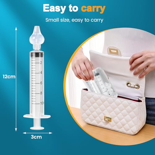 Miniatura 7 de Diboniur 4 Pcs Jeringa Lavado Nasal Bebe 10 Ml, Portátil Jeringuilla Lavado Nasal Bebe Con Punta De Silicona Suave
