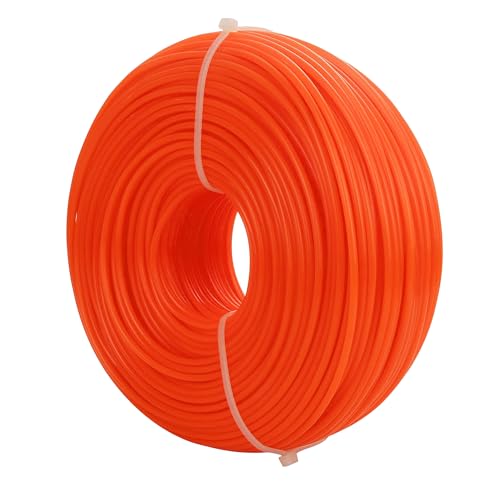 WYIPOLZI 2.4mm x 86m Strimmer Line, Orange Round Strimmer Wire, Heavy Duty Replacement Nylon Strimmer Cord for Garden Grass Strimmers Electric