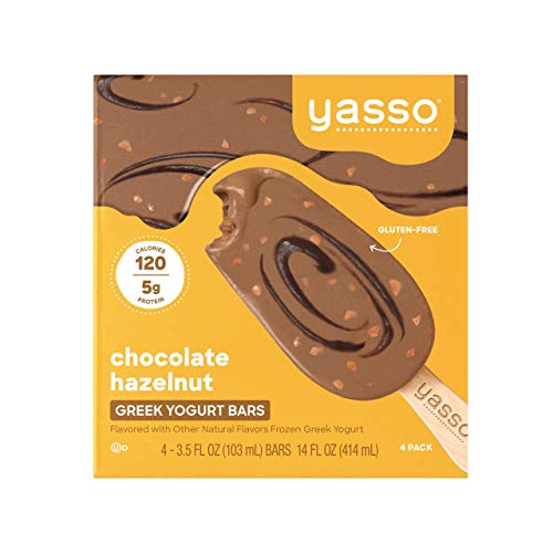 Yasso Frozen Greek Yogurt Bars Chocolate Hazelnut, 4-Count Box (Case of 8)