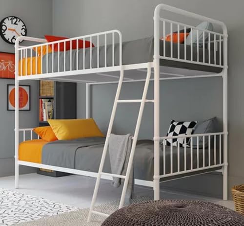 Image of APRODZ Marks Twin Bunk Bed (Metal - White Powder Coated)