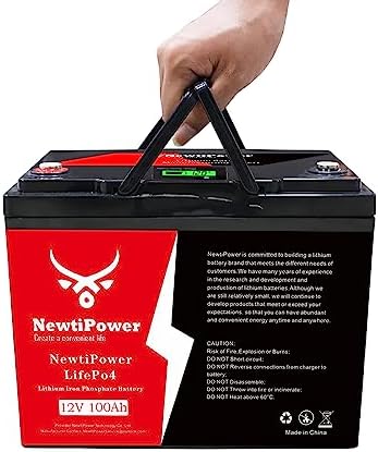12V 100Ah LiFePO4 Lithium Battery 100A BMS,NewtiPower 10000+ Deep Cycle Lithium Iron Phosphate Battery for RV/Camper, Marine, Overland/Van, and Off Grid Applications (12V 100Ah small-volume)