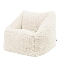 icon Natalia Teddy Fleece Kids Bean Bag Chair, Cream, Fluffy Kids Bean Bag Armchair with Filling Included for Girls and Boys, Childrens Chair, Nursery Décor, Playroom Décor, Bedroom Accessories