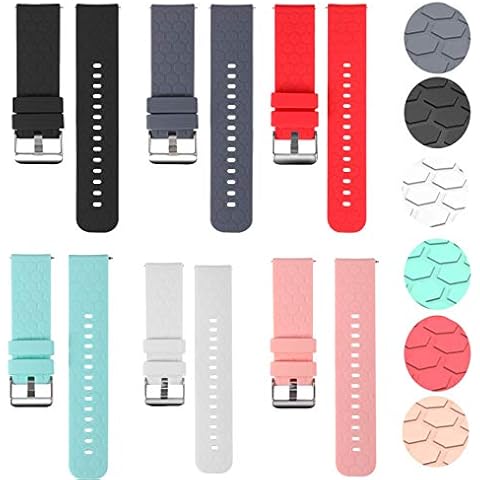 Ruentech Strap Compatible with Garmin Vivoactive 4S Bracelet Silicone Wristbands Compatible with Garmin Vivoactive 4S Sport Smartwatch Accessories (6 Colours) Cover