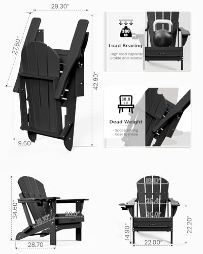 Muchenghy BLACK Folding Adirondack Chairs thumb #2