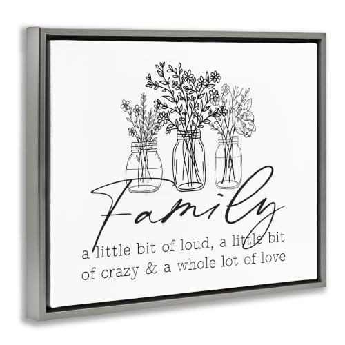 Image of 'Heartwarming Family Phrase Botanical Blossoms'| Floating Frame Canvas Art