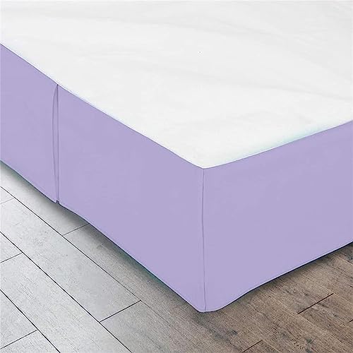 ISZI Mantovane Giroletto in Poliestere Letto Gonna da Letto Classica Rivestimento per Giroletto Matrimoniale Vestiletto Matrimoniale Coprirete Singolo Gonna da Letto Elastica,Viola,120 * 200+35cm