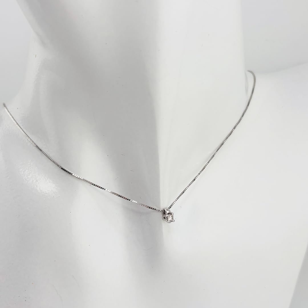 Collana catenina con ciondolo Punto Luce pendente Diamante taglio brillante 0,10 ct gioiello elegante da donna sposa matrimonio