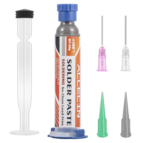 Sn42/Bi58 30g Lead Free Solder Paste 138℃ No Clean Low Temp Solders Pastes for Electronics Sn42% Bi58% Flux for SMD/BGA/SMT/IC/LED/PCB Repair (Pack of 1Pcs)