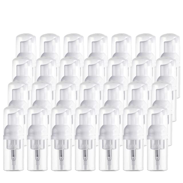 4 Pezzi Dispenser Sapone Schiuma, 30 ml Bottiglia di Schiuma, Transparent Dispenser Sapone Schiuma Foam Bottle Riutilizzabili per Cosmetici, Lozione, Bagno, Shampoo Liquidi