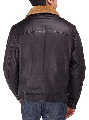 GN Luciano Men's Cowhide Flight Bomber Modern Leather Jacket Vintage Look3