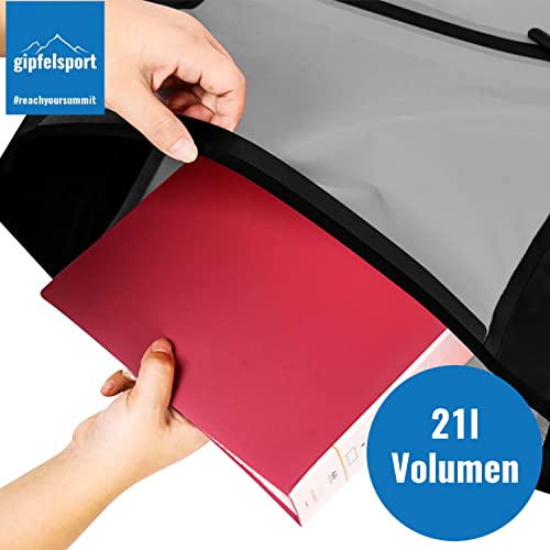 gipfelsport Fahrradtasche für Gepäckträger - Gepäckträgertasche I Fahrradtaschen, Satteltaschen mit 21l Volumen I wasserdicht, reflektierend, grau