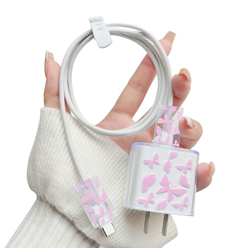 Funda cargador iPhone mariposa rosa detalle ideal para niñas