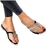 Xudanell Womens Sandals Strappy Clip Toe Casual Flat Sandals Summer Dressy Beach Flip Flops Ankle...