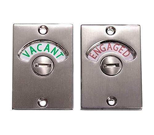 Image of NISHAN Zinc (2 Set) Indicator Bolt Bathroom /Toilet Door Lock, Engaged /Vacant Privacy Latch Chrome