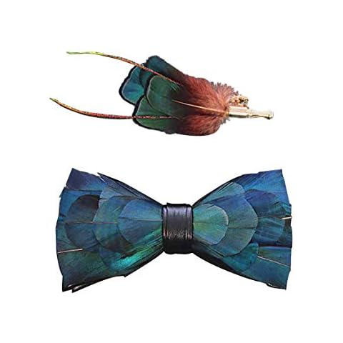 zhbotaolang Pluma de la Pajarita Hombres - Ajustable Pre-atada de la Broche de Los Padrinos de Boda del Novio Accesorios de Moda A Cover