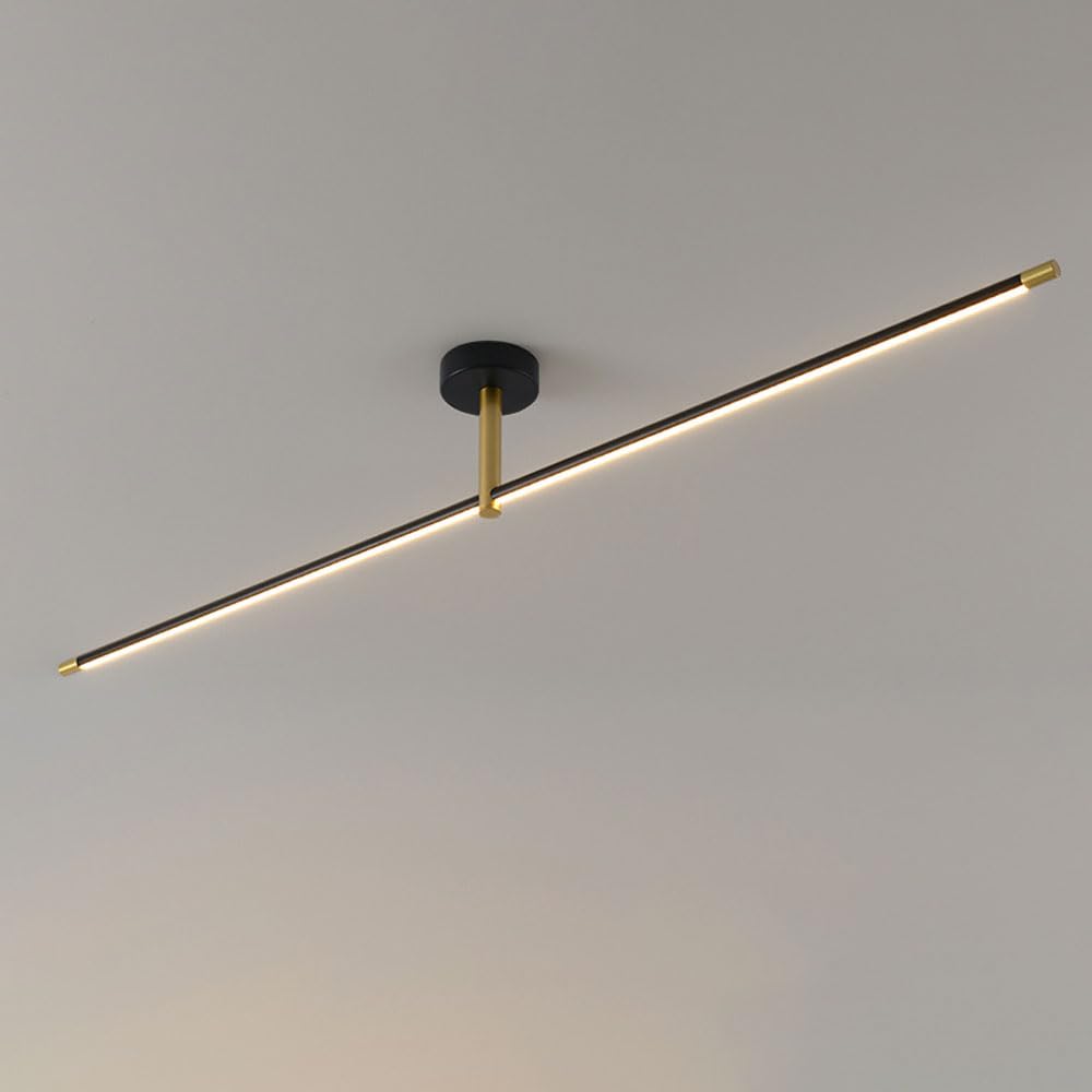 HXYSXHJUO LED Linear Ceiling Light Minimalist Chandelier Long Strip Close To Lamp, Semi Flush Mount Lighting Fixture for Living Room Bedroom Hallway 3000K Chandeliers