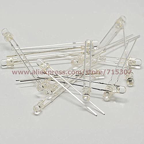 STORE99® PHISCALE 50pcs 3mm purple led for curcy detector round with domed top transpat lens 2pins high brightness