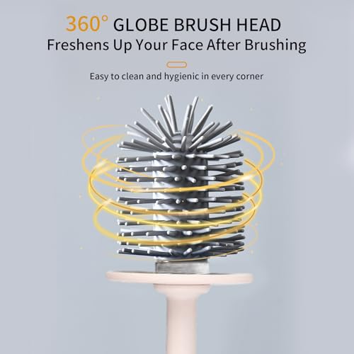 Image of Toilet Brush Set, Bathroom Accessories, Toilet Bowl Cleaners, Deep Cleansing Multifunctional Hanging Toilet Brush Set for Bathroom(Cherry Blossom Pink)