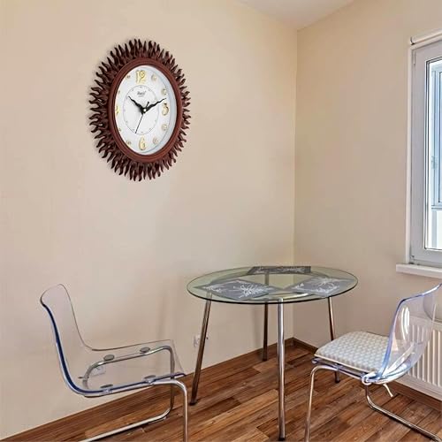 Image of Matiz Analog 30 cm X 30 cm Wall Clock | Brown | with Glass | Standard| 327 Cola Round