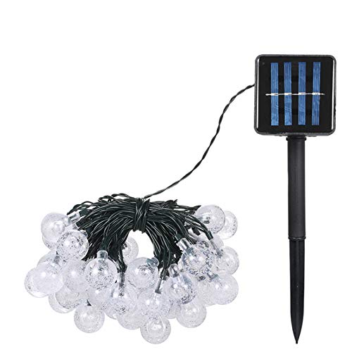 Funien — Lâmpada de gramado para uso externo, 5 W, 17 metros/100 LEDs, esfera de energia solar, cord
