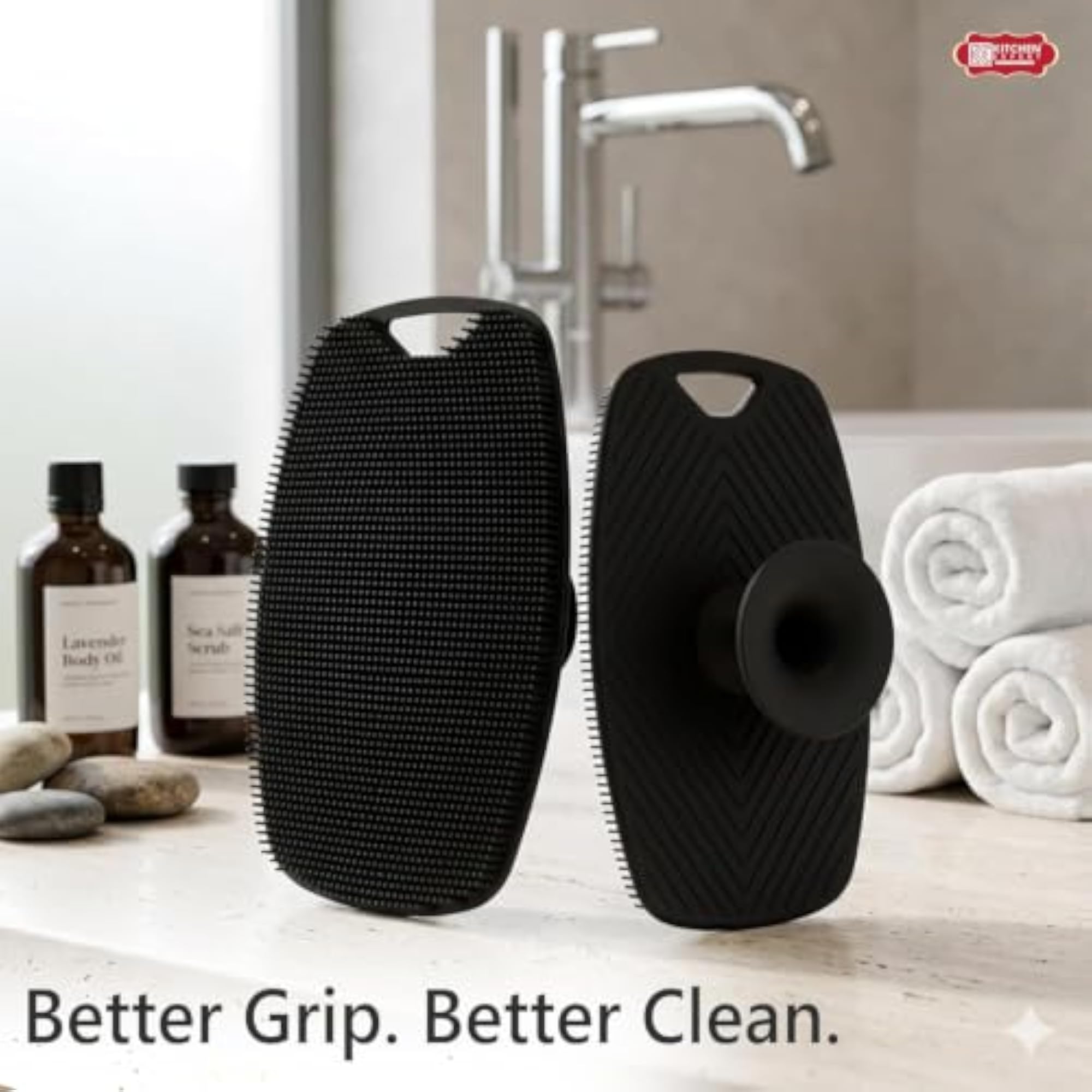 Silicone Body Scrubber with Ergonomic Handle