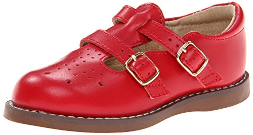 FOOTMATES Danielle Double-Buckle Mary Jane English Sandals Flats with Wide Toe Box and Custom-Fit Insoles, Non-Marking Outsoles - For Infants, Toddlers, and Little Kids, Ages 0-8