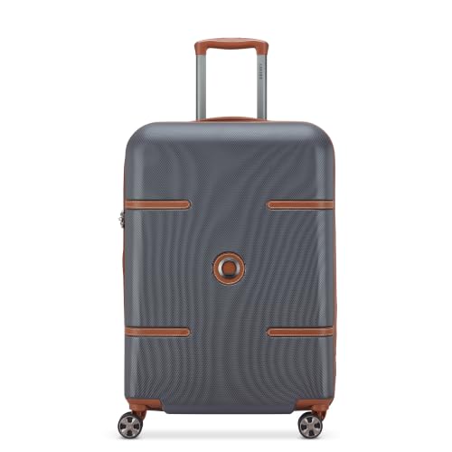 Image of DELSEY PARIS Odette 76 cms Large Check-in Polycarbonate Hard Sided 8 Wheels and Expandable Spinner Suitcase /Trolley Bag for Travel with TSA Lock- Anthracite