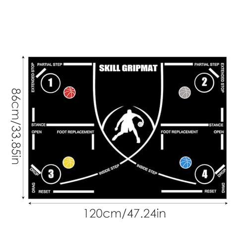 Fußstapfen -Trainingsmatte - Stille Basketball -Trainingshilfe | Sport -Agility -Trainer für Kinder und Erwachsene, Verbesserung der Geschwindigkeit, Gleichgewicht, Koordination, Ausrüstung im Innenrä