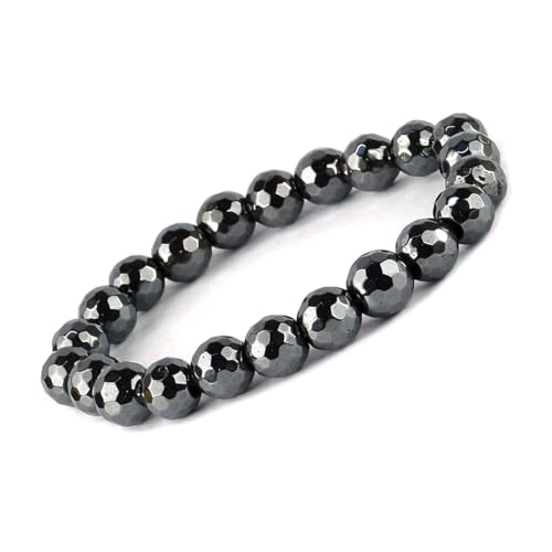 Image of Reiki Crystal Products Certified Natural Crystal Stone Diamond Cut /Faceted 10 mm Beads Bracelet for Men & Women | Reiki Charged Gemstone Jewellery | Multiple Stone Variants Available