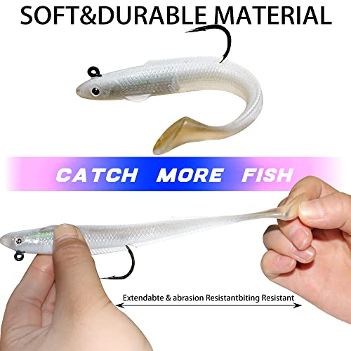 Fishing Lures, Bass Fishing Soft Plastics, Trout Pike Walleye Bass Fishing Jig Heads, Pre-Rigged Soft Swimbaits With Ultra-Sharp Hooks, Fishing Bait For Saltwater & Freshwater. #TOP2