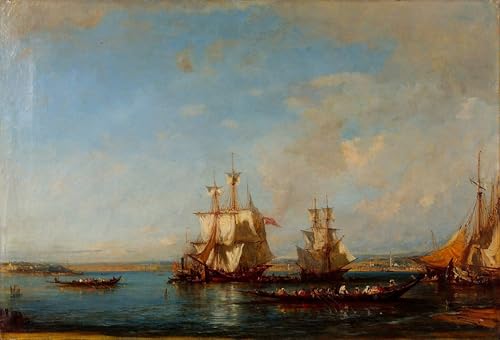 Peinture sur Toile Caïques et voiliers sur le Bosphore pour Chambre Nordique