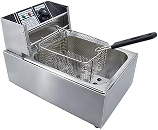 Electric Deep Fryer 10L 2500W Countertop Stainless Steel Single Tank with Lid Basket Home Restaurant