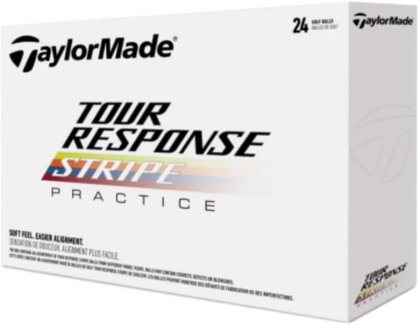TaylorMade Golf Tour Response Stripe Practice Ball 24 Ball Pack