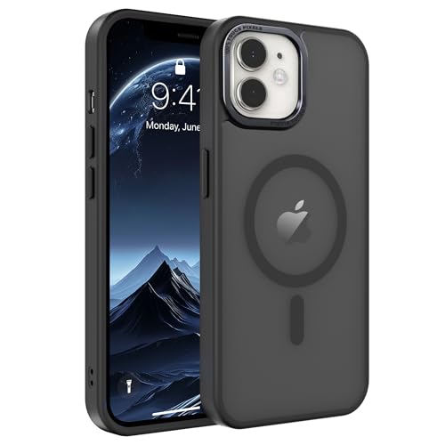 Image of Magnetic iPhone 11 case,Compatible with Magsafe, Military-Grade Protection,Slim Translucent Matte Shockproof with Anti-Scratch Anti-Fingerprint Phone Cover (Black, iPhone 11)