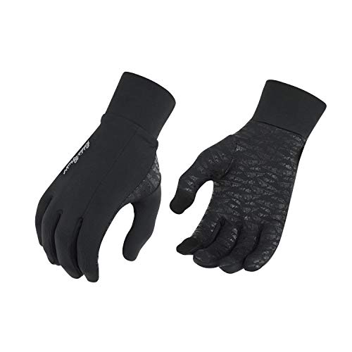 Eddie Bauer Touchscreen Warm Running Gloves, Standard Men's and Women's Cool Weather Gloves, Black, Medium