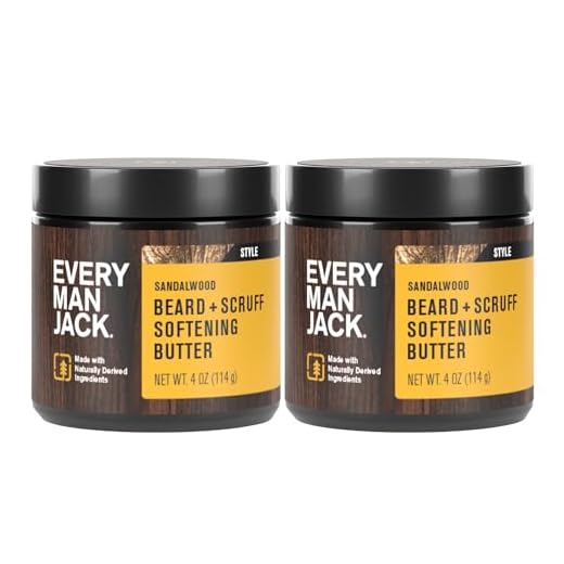 Every Man Jack Beard & Scruff Softening Butter- Subtle Sandalwood Fragrance - Hydrates & Styles Dry, Unruly Beards While Relieving Itch - Made with Shea Butter & Coconut Oil - 4-ounce (2 Pack)