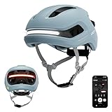 UNIT 1 Casco de Bicicleta Inteligente híbrido Aura | Urban & Road | MIPS | LED Delantero y Trasero | Luz giratoria y Freno Compatible con Control Remoto | Alerta de Choque | E-Bike Totalmente