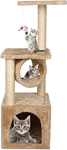 Hophom 36" Cat Trees and Towers with Sisal-Covered Cat Scratch& Particle Board Platform, Cat Activity Trees with Hanging Mouse Toy &…