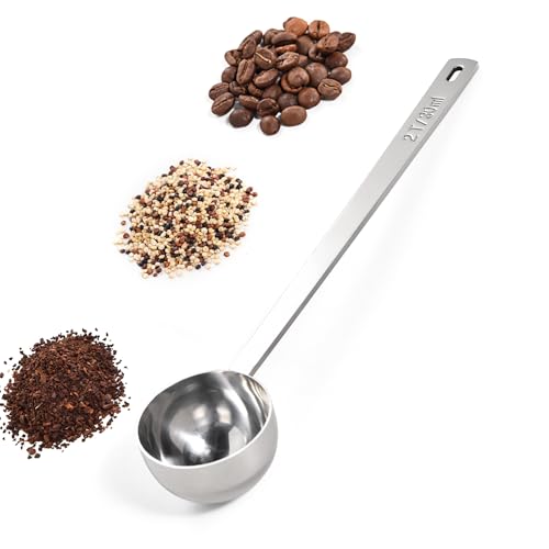 18/8 Stainless Steel Coffee Scoop, Doosu Food-Grade Metal Measuring Spoon with 6.9in Long Handle...